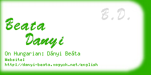 beata danyi business card